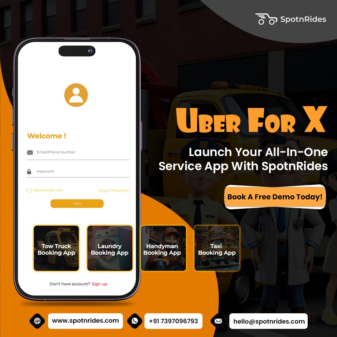 Launch Your Multi-Service Business with SpotnRides’ AI-Powered Uber for X App Solution