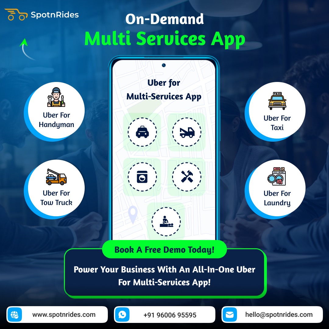 Launch Your Multi-Service Business with SpotnRides’ AI-Powered Uber for X App Solution