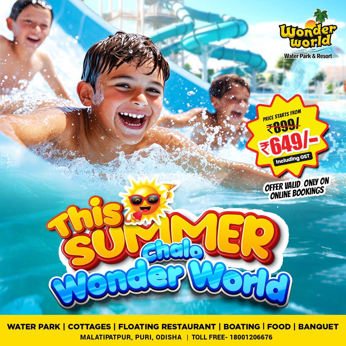 Summer Water Park Offer at Wonder World Water Park