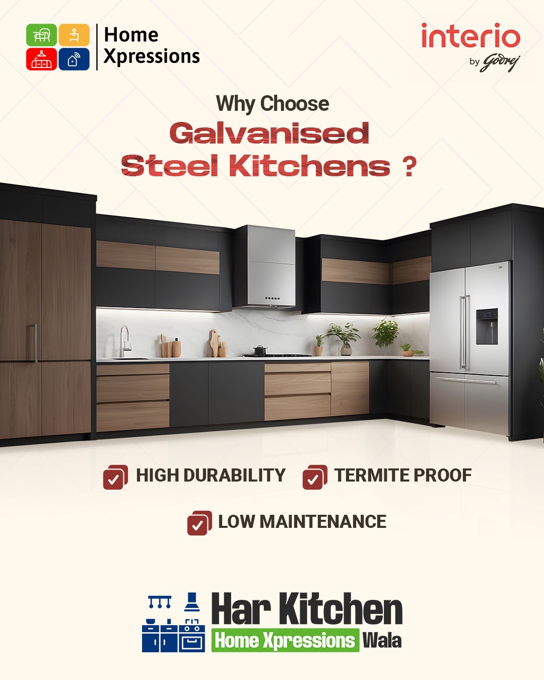 Premium Godrej Steel Modular Kitchen Bhubaneswar